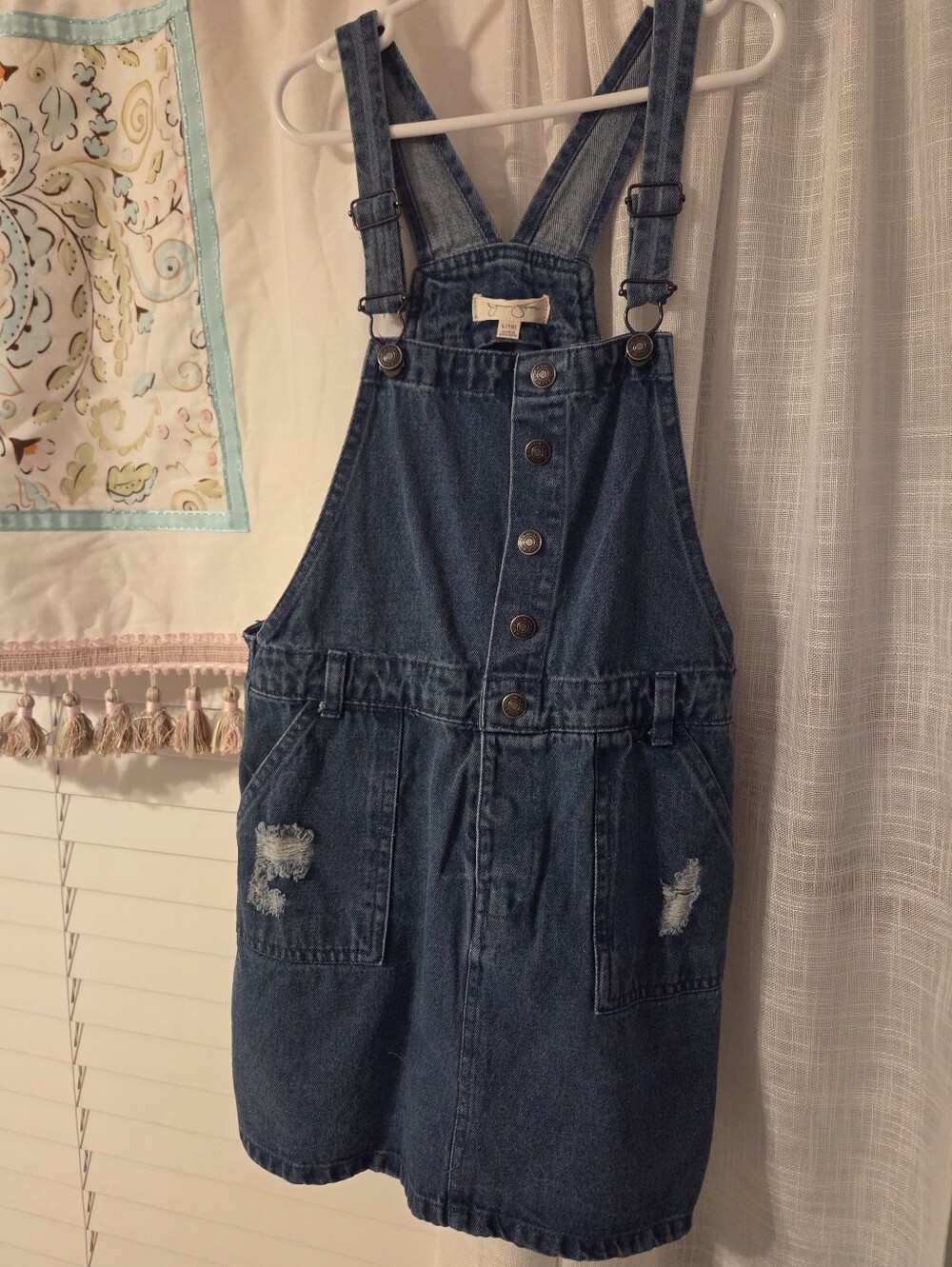 Girls' Denim Overall Dress - Blue